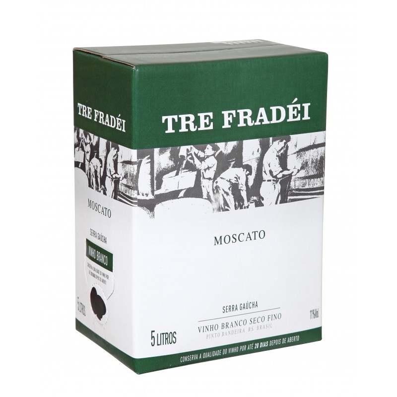 Fradéi Moscato in box Branco 5litros Valmarino Linha bag - - Tre Vinícola Vinho